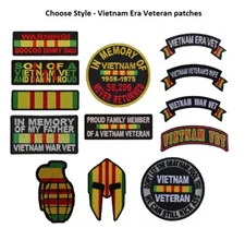 Choose Style VIETNAM VETERAN iron on patches Military Vet