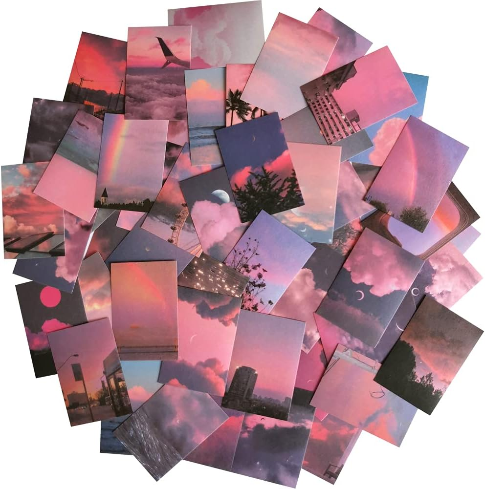 Kawaii Washi Sticker Set Romantic Evening Scenery Colorful Sky Adhesive Sticekrs