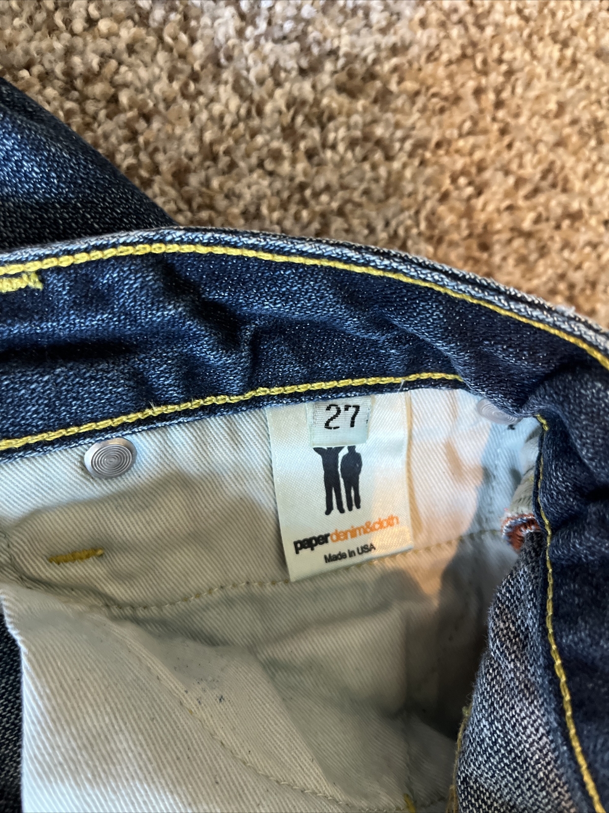 Paper denim & cloth Womens 27 Blue Flared Low Rise Button Dark Wash Denim Jeans - View 4