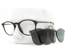 Giorgio Armani Eyeglasses Shiny Black Two Magnet Clip-On Sunglass Lens AR 8159U