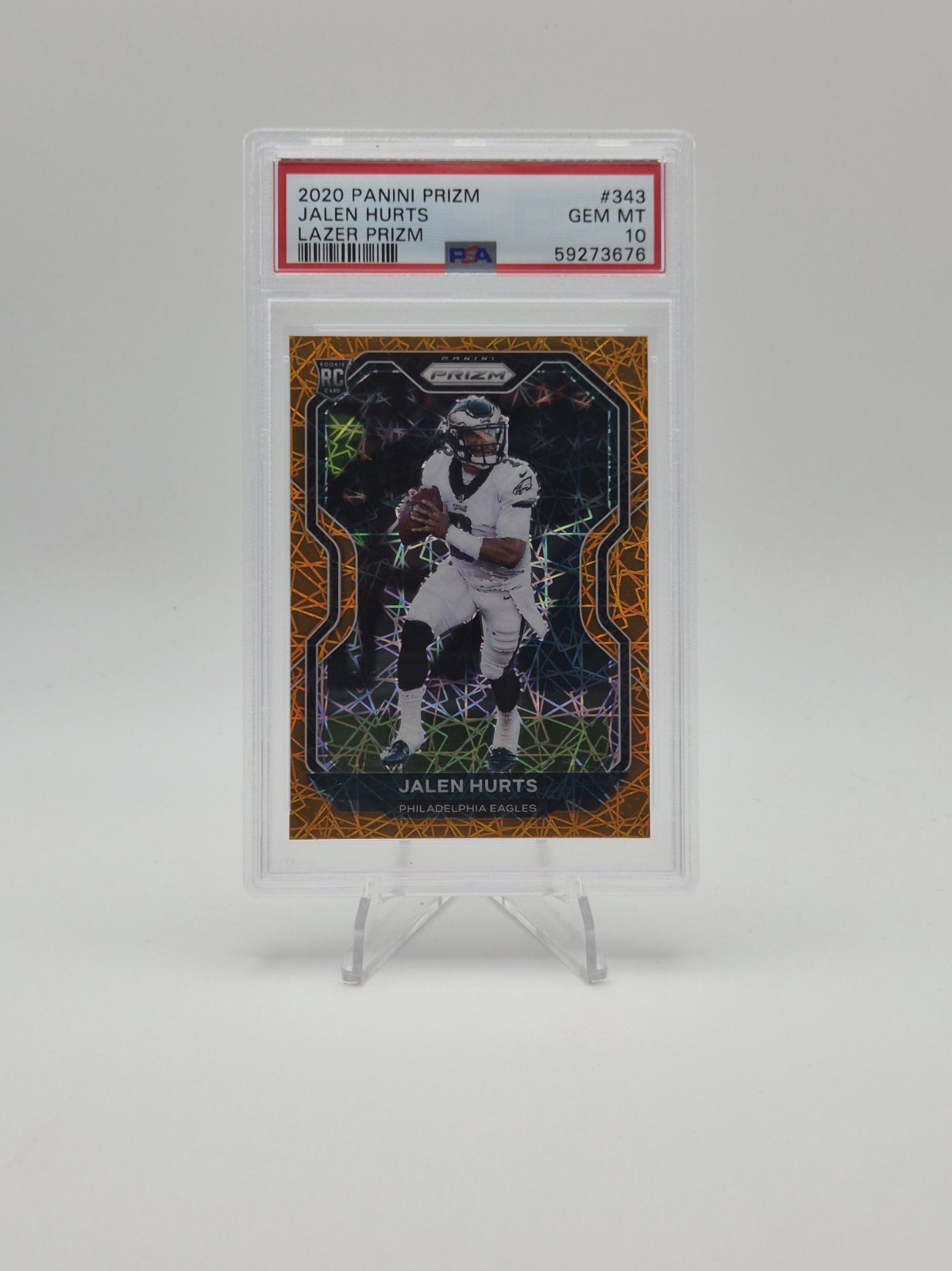 2020 Panini Prizm Rookie Jalen Hurts #343 Lazer Prizm (RC) PSA 10