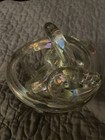 Clear Iridescent Abstract Art Glass Knot Orb Decorative Sculpture — photo 2