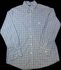 Chaps Men's Blue Plaid Long-Sleeve Button-Down Shirt