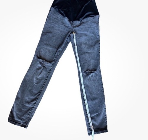Pantalones de mezclilla ajustados Madewell Maternity talla 26 sobre el vientre negros lavados calce cómodo elásticos - Imagen 13 de 22