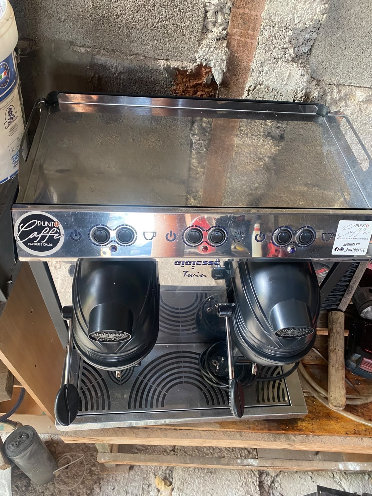 Didiesse Twin macchina caffè espresso a cialde Nero/Argento con 2 gruppi