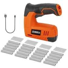 Cordless Staple Gun Nail Gun Tacker, Electric Stapler & Nailer 2 in 1, Electr...