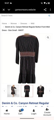 denim co canyon retreat Petite Button Front Midi Dress MEDIUM - Picture 6 of 8