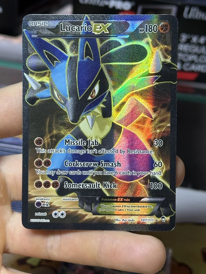 Lucario EX 107/111 XY Furious Fists 2014 Full Art Holo Pokémon Card TCG - Image 3 of 4