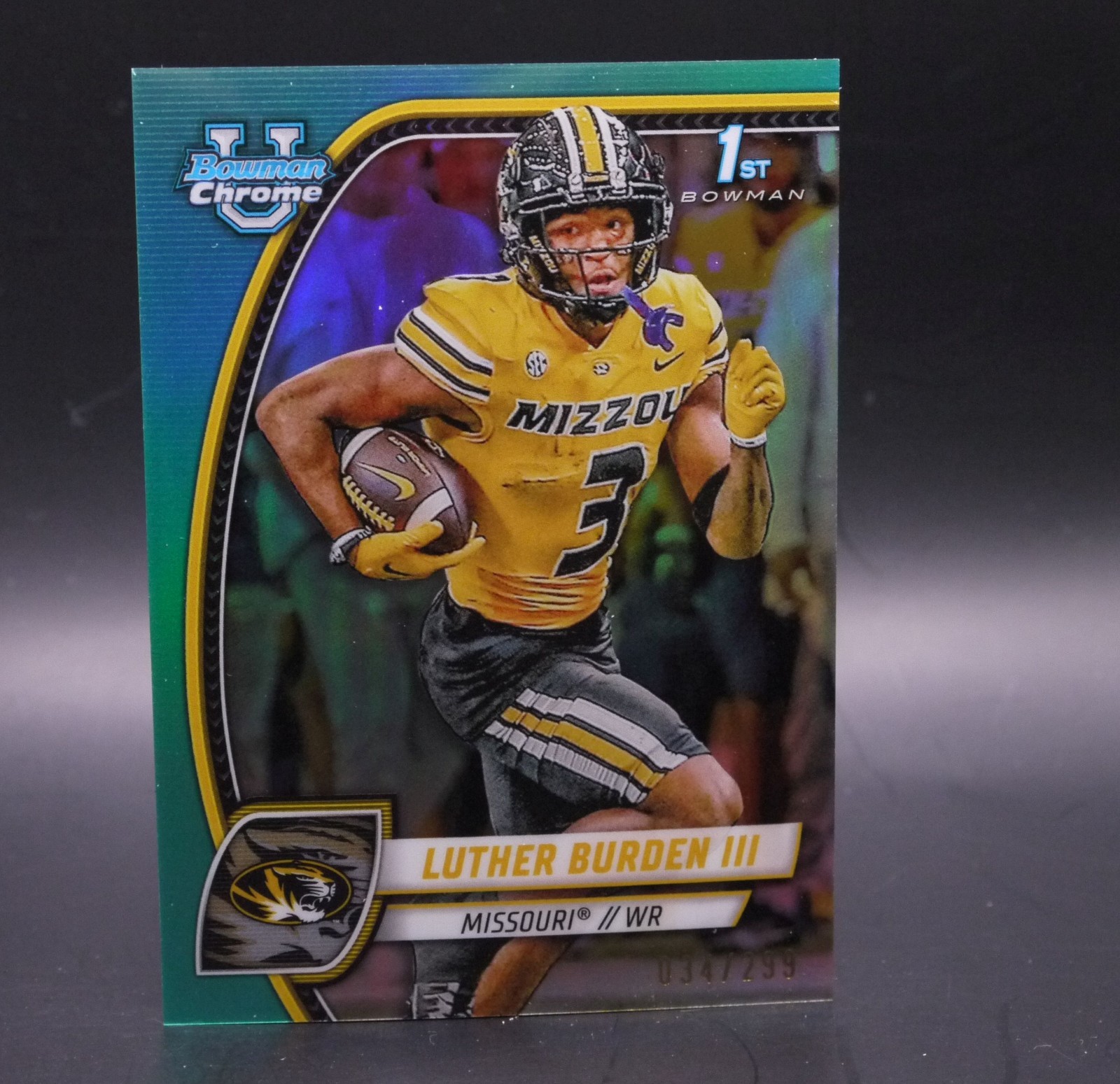 2024 Bowman Chrome University Luther Burden III Aqua Refractor 1st Prospect /299