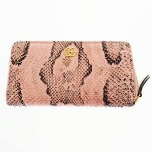 Y1224 GUCCI GG Marmont Double G Python Zip Around… - image 8