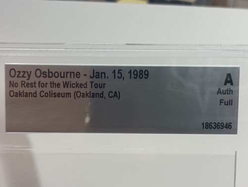 Ozzy Osbourne Konzertkarte 15. Januar 1989 Anthrax Oakland Coliseum Beckett - Bild 2 von 7