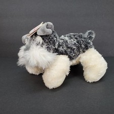 Flopsie Gray/White Stein Schnauzer Dog Plush by Aurora 6  NEW