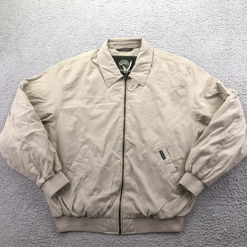 Weatherproof Jacket Mens Large Beige Microfiber Bomber Full Zip Lined Casual video thumbnail