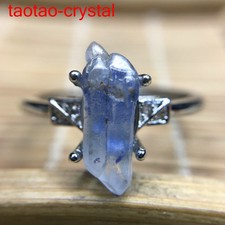 11.2Ct 100%Natural Blue Rare Dumortierite Quartz Rutilated Adjustable Ring J88