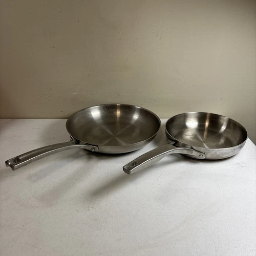 Calphalon Classic Stainless Steel Cookware 2 Piece 10" & 8" Silver Fry Pans Set