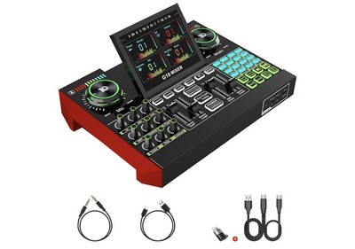 Tenlamp G10 Gaming Audio Mixer,Sound Board for Pc Professional Streaming Soun