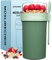 MüSlibecher To Go Joghurtbecher FrüHstüCksdose 760Ml+230Ml GrüN Mit LöFfel