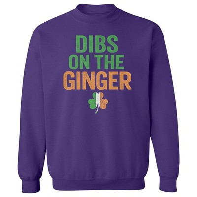 Dibs On The Ginger Funny St Patricks Day Graphic Unisex Crewneck Sweatshirt