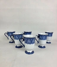 The Bombay Company in Tile Mug Set Of 6 Blue & White Porcelain Coffee Tea Regenc