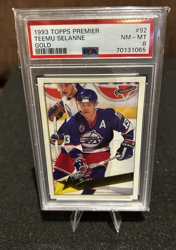 Teemu Selanne TOPPS PREMIER GOLD 1993 ROOKIE ALL STAR PSA 8