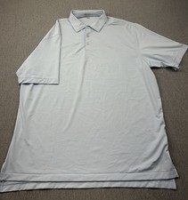 Peter Millar Shirt Mens XXL Summer Comfort Golf Polo Striped Blue Short Sleeve