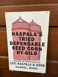 Haapala’s Corn Seed Sign Antique Farm Dekalb Crib Grain Bin Silo Mn Feed Dairy