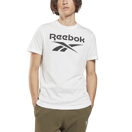 Reebok Men Regular fit Short Sleeve Graphic T-Shirt Shirt Medium White Solid