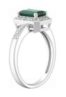 1 CTW Square Cut Emerald & Diamond (Lab created) Ring 925 Silver Sz 8 May Births — photo 3