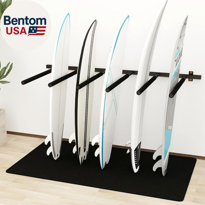 Surfboard Rack Wall Mount 6 Arms/8 Arms, Surfboard Rack for Wall with Rubber Mat