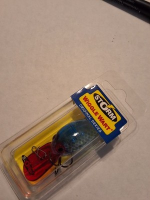 STORM WIGGLE WART ORIGINAL SERIES NOS V6112 CLR/BL BK & SD SCL RARE FISHING LURE