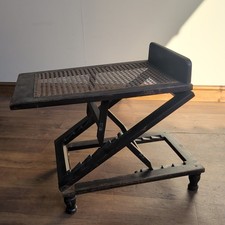 Antique - Adjustable Folding Campaign Table  - Rattan - Restoration Project