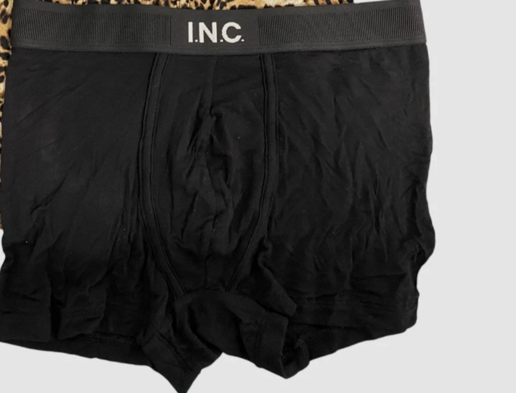 INC Mens Solid Boxer Shorts Underwear in Black Size L 3090₽