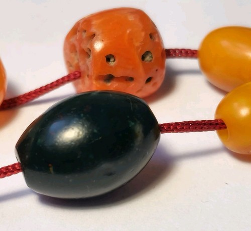 7 RARE ANCIENT & ANTIQUE CARNELIAN, JASPER, PEMA RAKA, CORAL, AMBER BEADS - Picture 7 of 12
