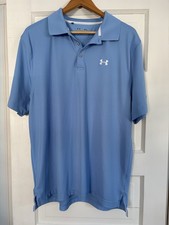 Under Armour Mens Moisture-Wicking XL Polo Shirt. Loose Heat. Golf. Blue. EUC