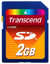 Transcend 2 GB SD Secure Digital Flash Memory Card - Grade A TS2GSDC 