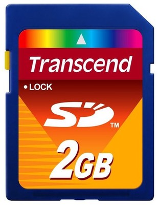 Transcend 2 GB SD Secure Digital Flash Memory Card - Grade A (TS2GSDC)