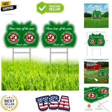 No Peeing/Pooping Be Respectful Dog Sign 2 Pack, Keep Off The Grass Yard Sign...