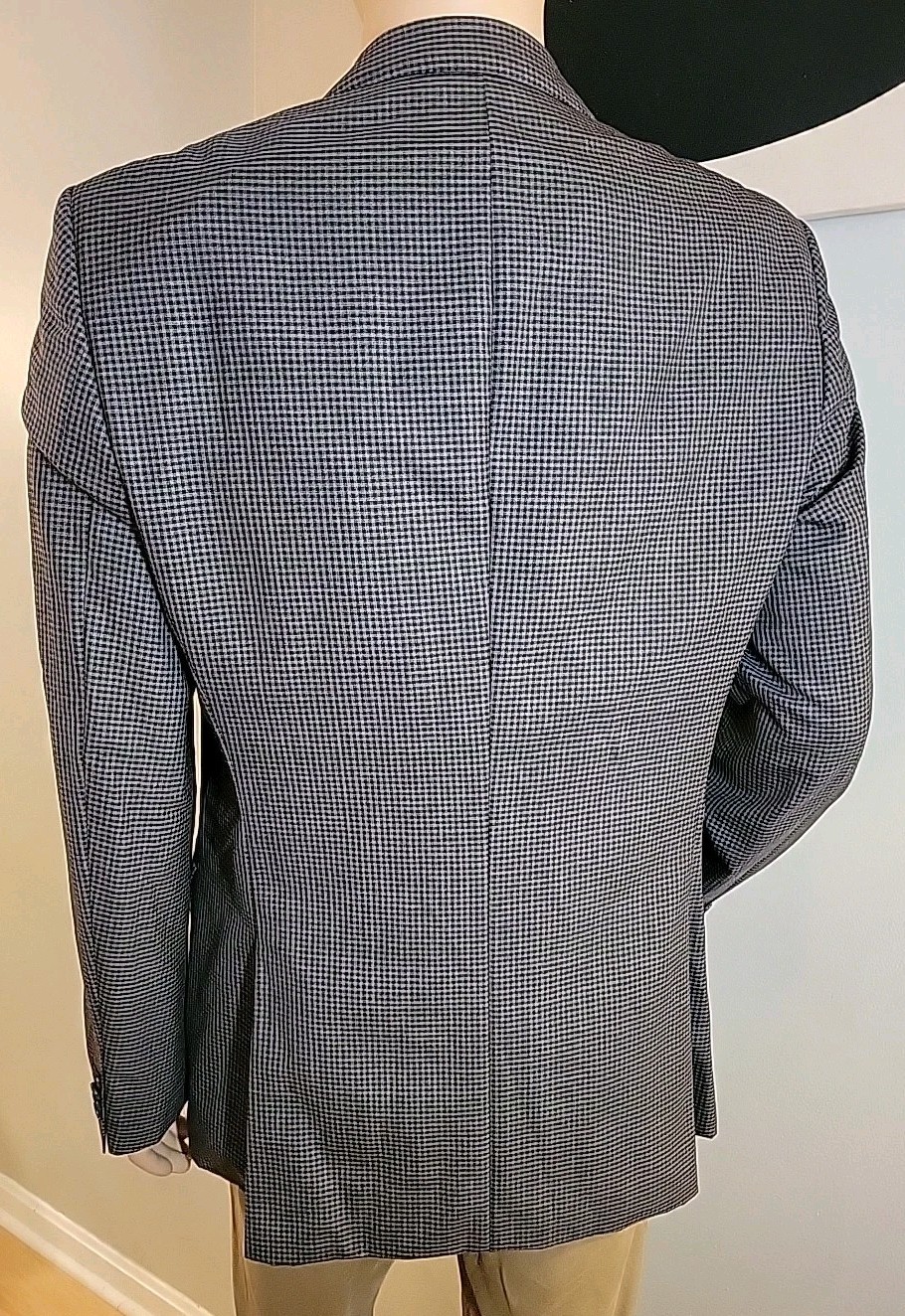 Hugo Boss James 2 Schurwolle Virgin Wool Plaid Blazer Mens Sz 42L Gray Black thumbnail 6