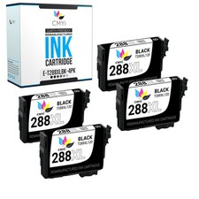 4 PK 288XL Black Ink Cartridges for Epson T288XL Expression XP-330 XP-440 XP340