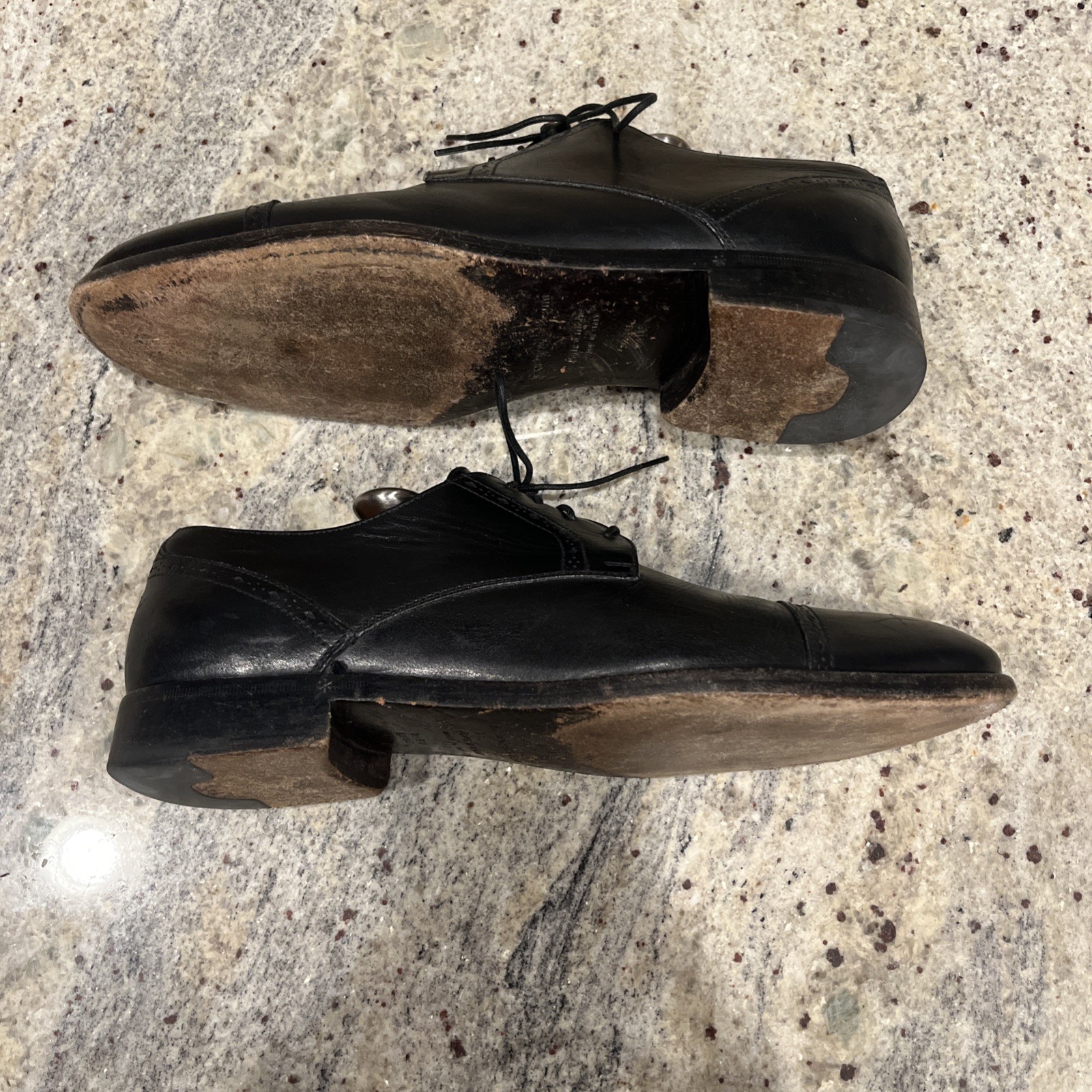 Ermenegildo Zegna Men 8.5 D US Cap Toe Oxfords Ox Black Leather Italy Made Shoes image 7