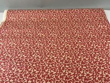 5 yds Florid Salmon Pink Filigree on Tan Dots Polished Cotton Duralee Fabric