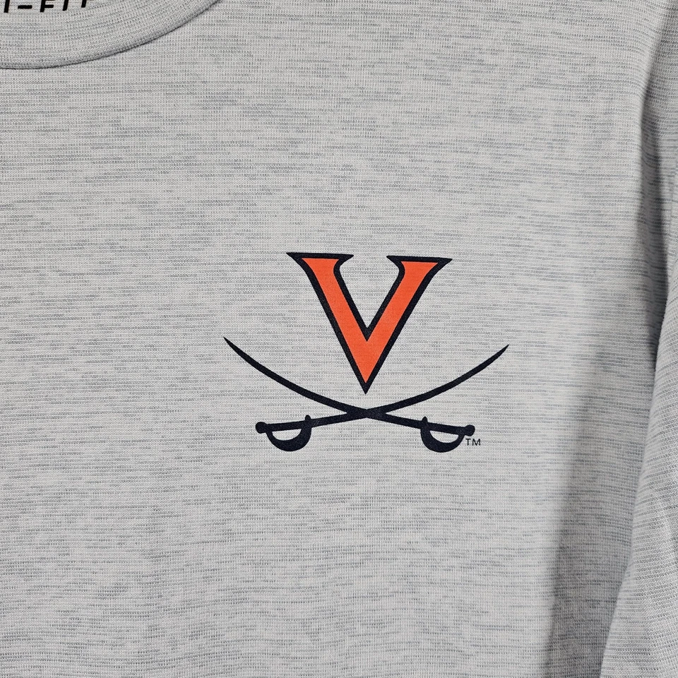 UVA Virginia Cavaliers Gray Nike Dri-Fit Sabre Victory Pullover Size Large Men's - Image 3 of 4