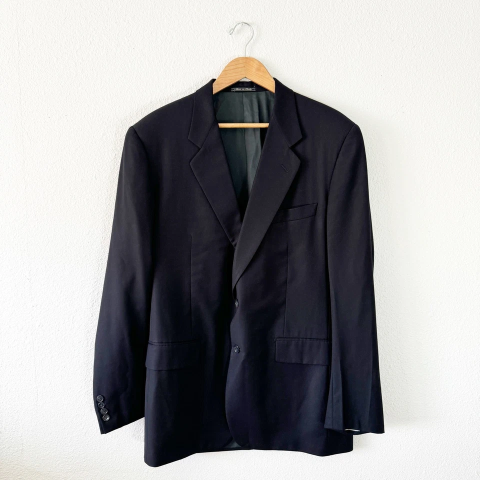 Corneliani Blazer Suit Set Men's 50L Black Made in Italy Virgin Wool - Image 2 of 4