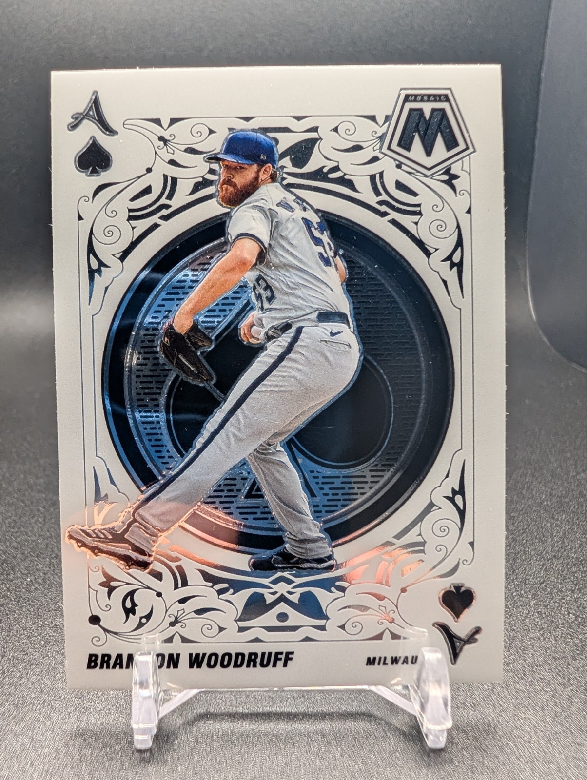 2022 Panini Mosaic - Aces Green Mosaic Prizm #A-12 Brandon Woodruff