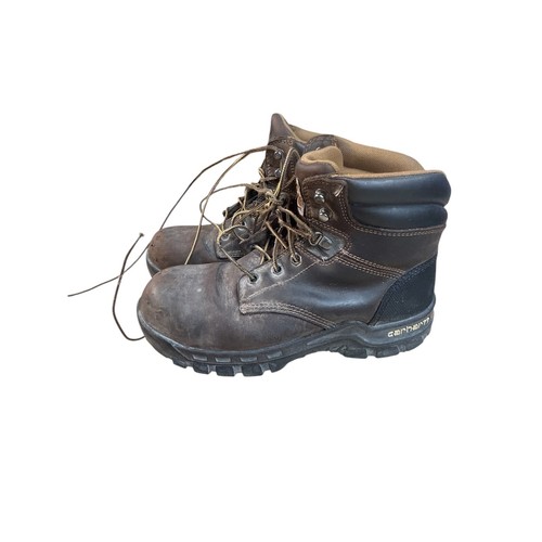 Carhartt Mens CMF6366 Waterproof Work Boots Size 8M Brown Leather Steel Toe