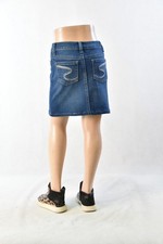 Little Girls Stretch Denim Skirt 13" knee length indigo wash size 4/6 JW0574