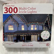 Holiday Time 300 Multicolor Icicle String Lights White Wire Christmas