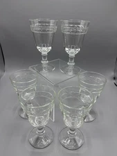 La Rochere VOLUTE Footed Wine/Water Goblet/Glasses Scroll Border Set Of 6 /rb