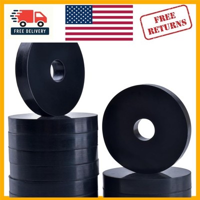 10 Pcs Black Rubber Washers - 1.5  OD x 3/8  ID for Vibrations & Sealing