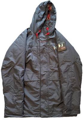 Helly Hansen Jacket Mens L Black PrimaLoft Insulated Hooded Parka Plaid Lining